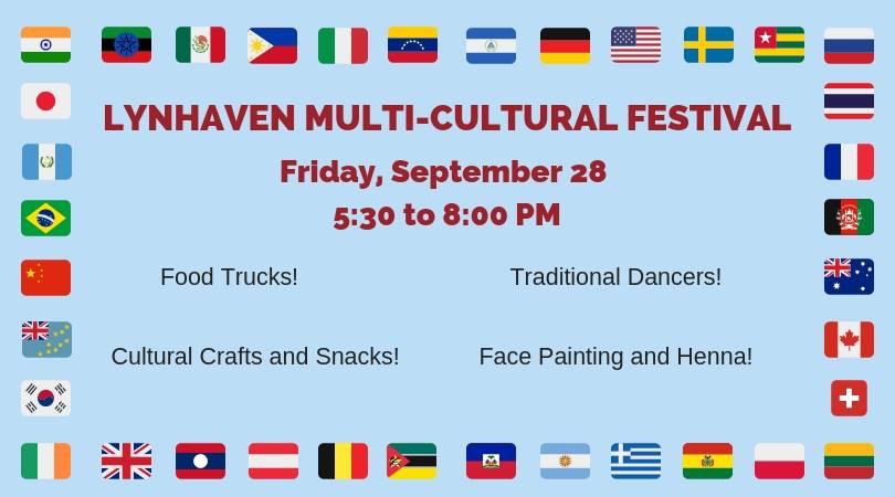 flag border, food trucks, traditional dancers, cultural crafts, 5:30-8:00 Friday, 9/28
