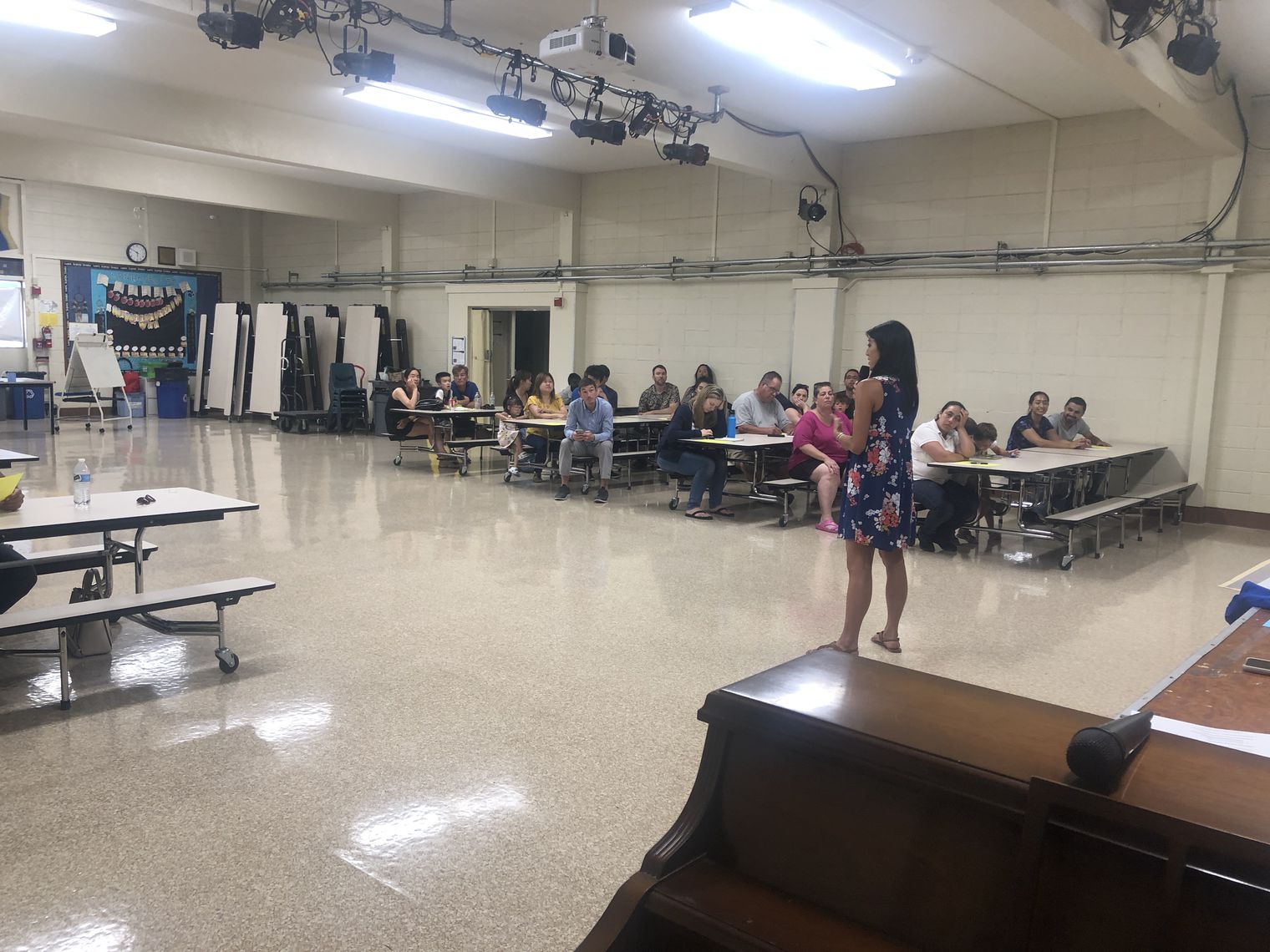 Teacher talking to parents