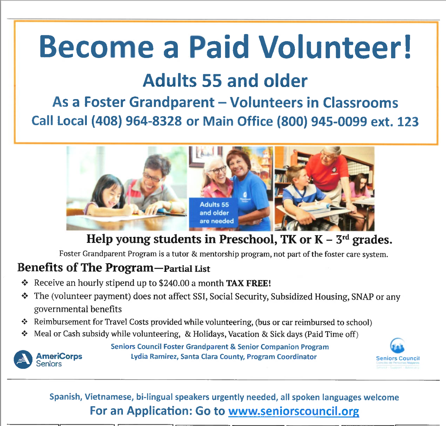Foster grandparent flyer
